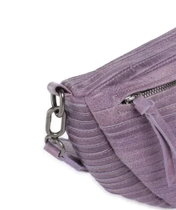 Check My Bag mini Umhängetasche genarbtes Leder lavendel