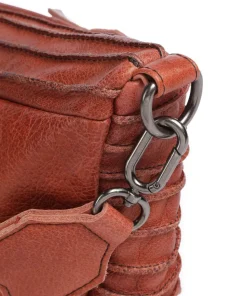 Check My Bag mini Umhängetasche genarbtes Leder terrakotta