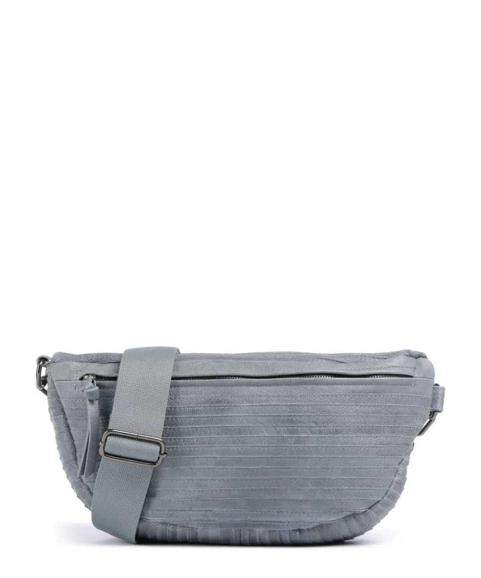 Check My Bag mini Umhängetasche genarbtes Leder hellblau