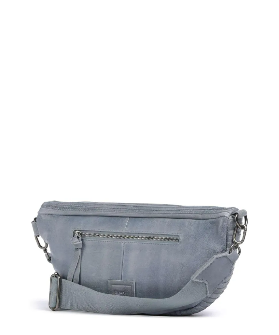 Check My Bag mini Umhängetasche genarbtes Leder hellblau