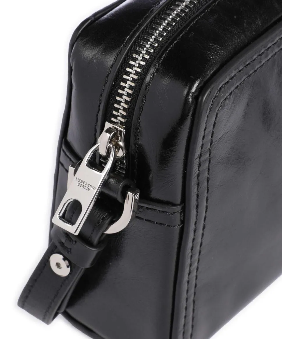 Chudy Paper Touch Crinkle S Umhängetasche Nappa Kalbsleder schwarz