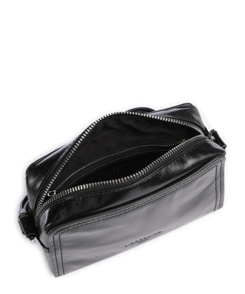 Chudy Paper Touch Crinkle S Umhängetasche Nappa Kalbsleder schwarz