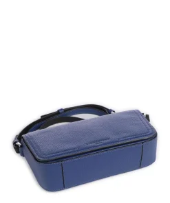 Chudy Small Pebble S Umhängetasche genarbtes Rindsleder blau