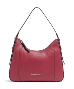 Circle Schultertasche fein genarbtes Rindsleder rot