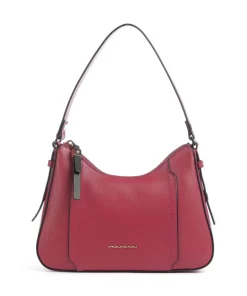 Circle Schultertasche genarbtes Rindsleder rot