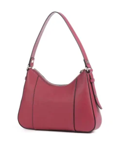 Circle Schultertasche genarbtes Rindsleder rot