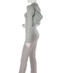 Circle Schultertasche genarbtes Rindsleder mintgrün