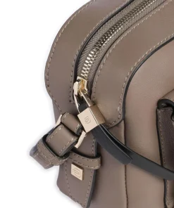 Circle Umhängetasche fein genarbtes Rindsleder taupe