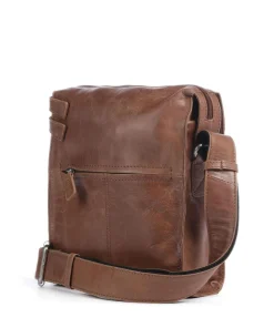 City Cowboy Clark Umhängetasche fein genarbtes Leder cognac