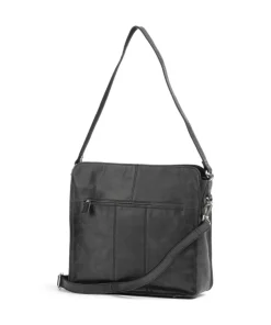 City Cowboy Ulani Schultertasche fein genarbtes Leder schwarz