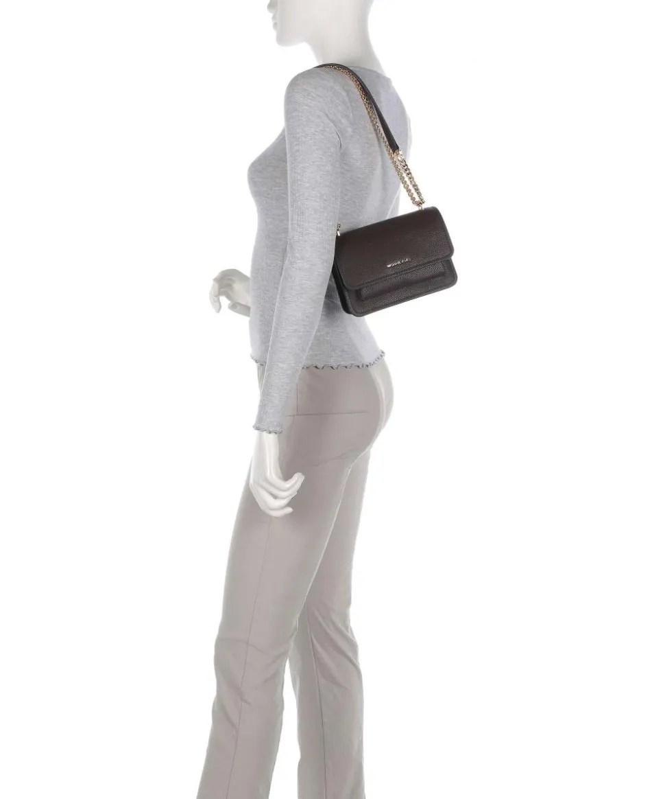 Claire Small Schultertasche genarbtes Rindsleder dunkelbraun