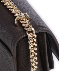 Claire Small Schultertasche genarbtes Rindsleder dunkelbraun