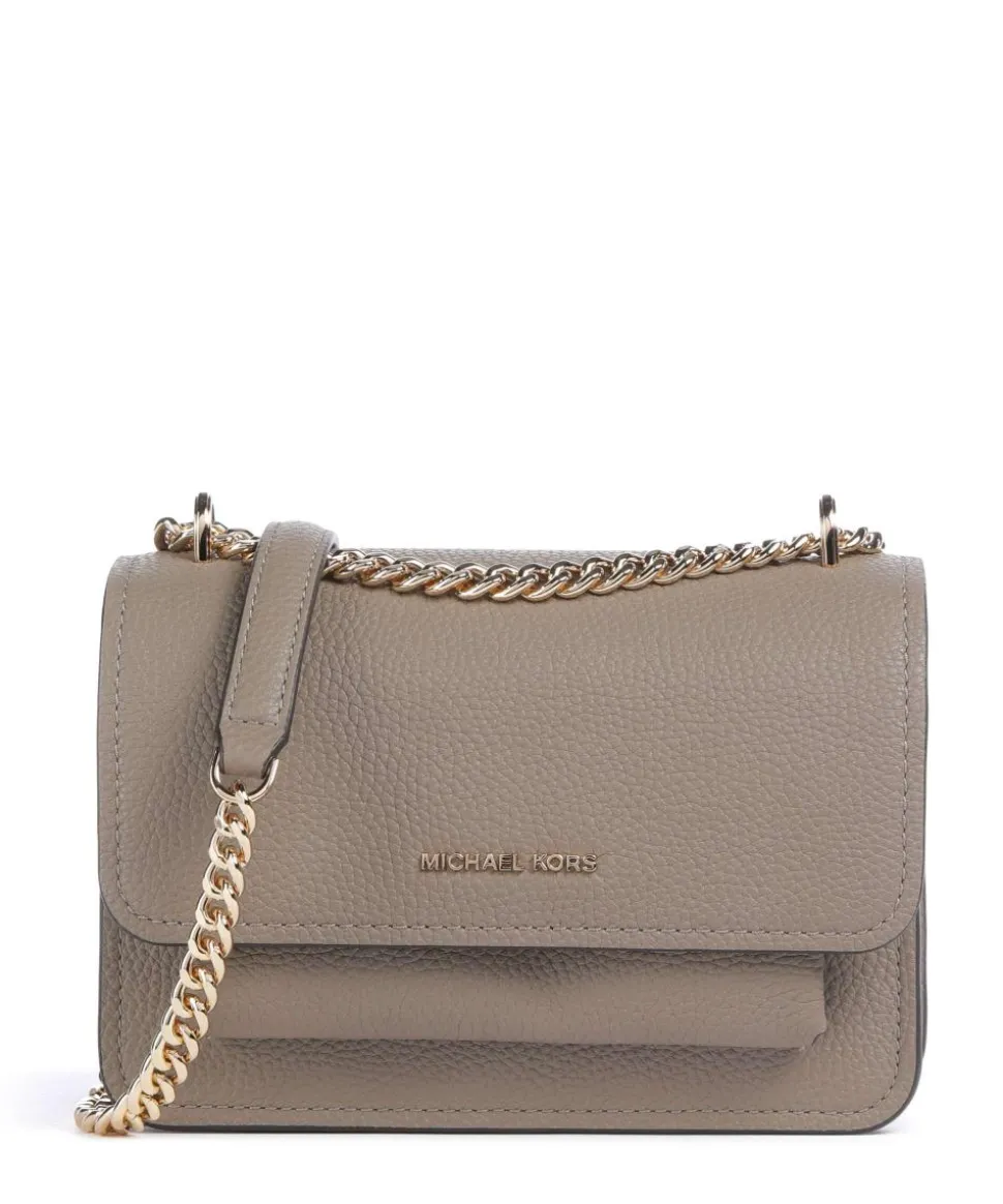 Claire Small Schultertasche genarbtes Rindsleder taupe