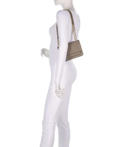 Claire Small Schultertasche genarbtes Rindsleder taupe