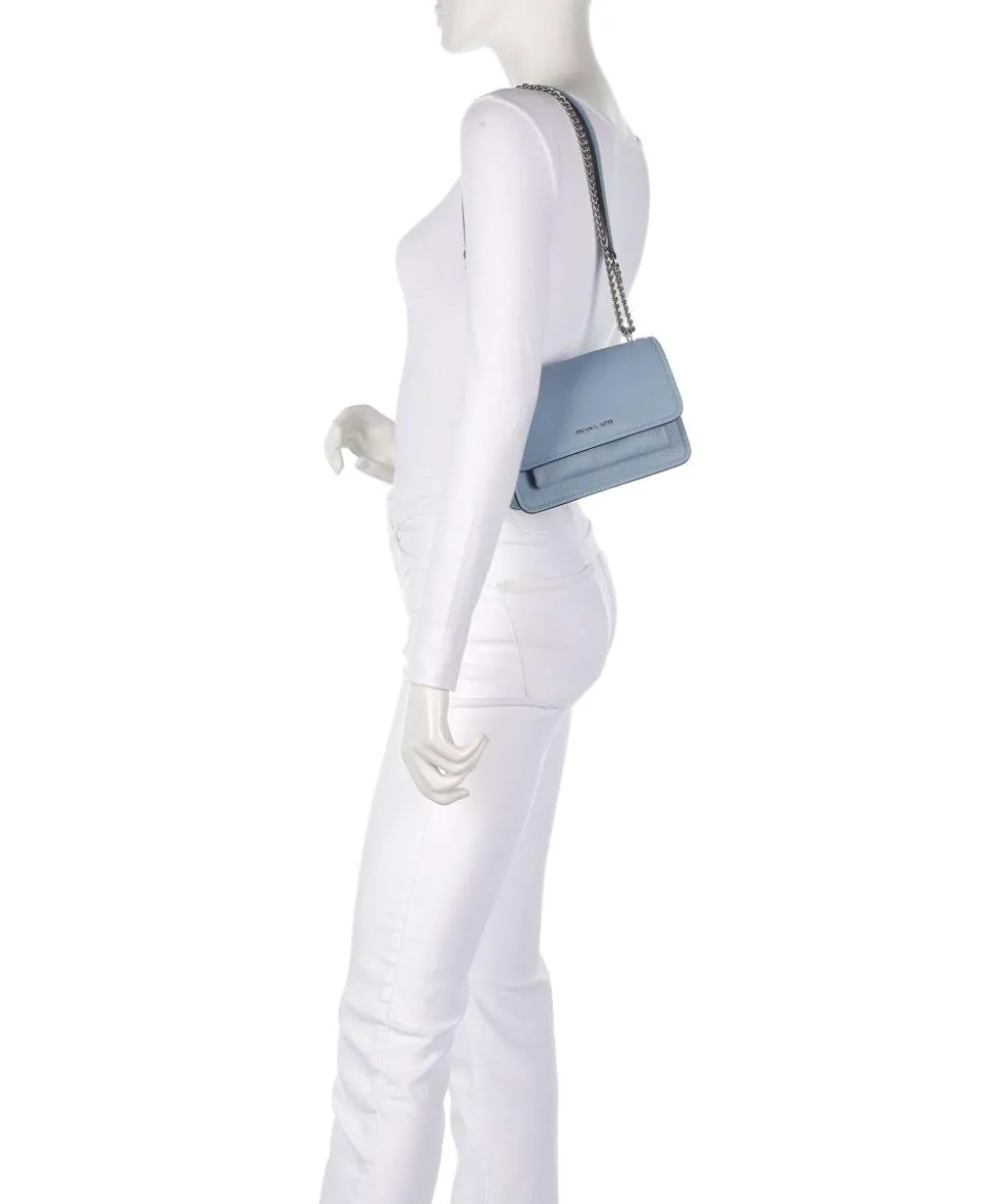 Claire Small Schultertasche genarbtes Rindsleder hellblau