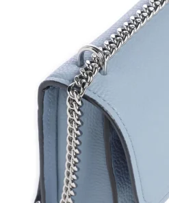 Claire Small Schultertasche genarbtes Rindsleder hellblau
