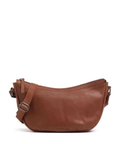 Clarita Schultertasche weiches Rindsleder cognac