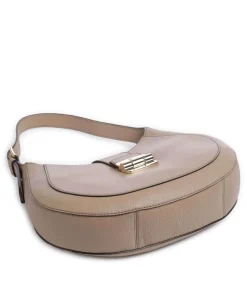 Club 2 M Beuteltasche genarbtes Leder taupe