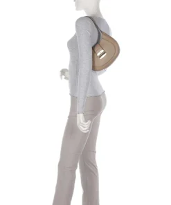 Club 2 S Beuteltasche genarbtes Leder taupe