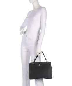 C-Me Handtasche genarbtes Rindsleder schwarz