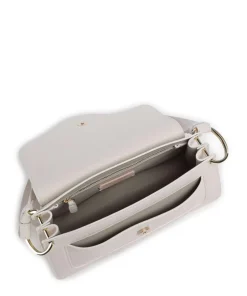 C-Me Schultertasche genarbtes Leder weiß