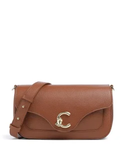 C-Me Umhängetasche genarbtes Rindsleder braun