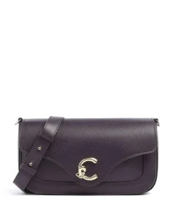 C-Me Umhängetasche genarbtes Rindsleder pflaume