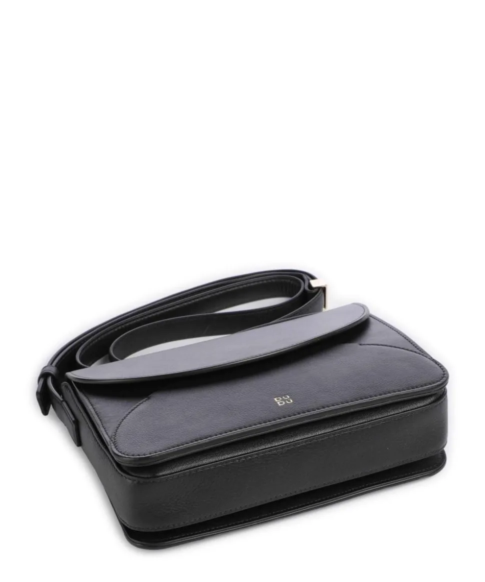 Colorful Umhängetasche fein genarbtes Leder schwarz