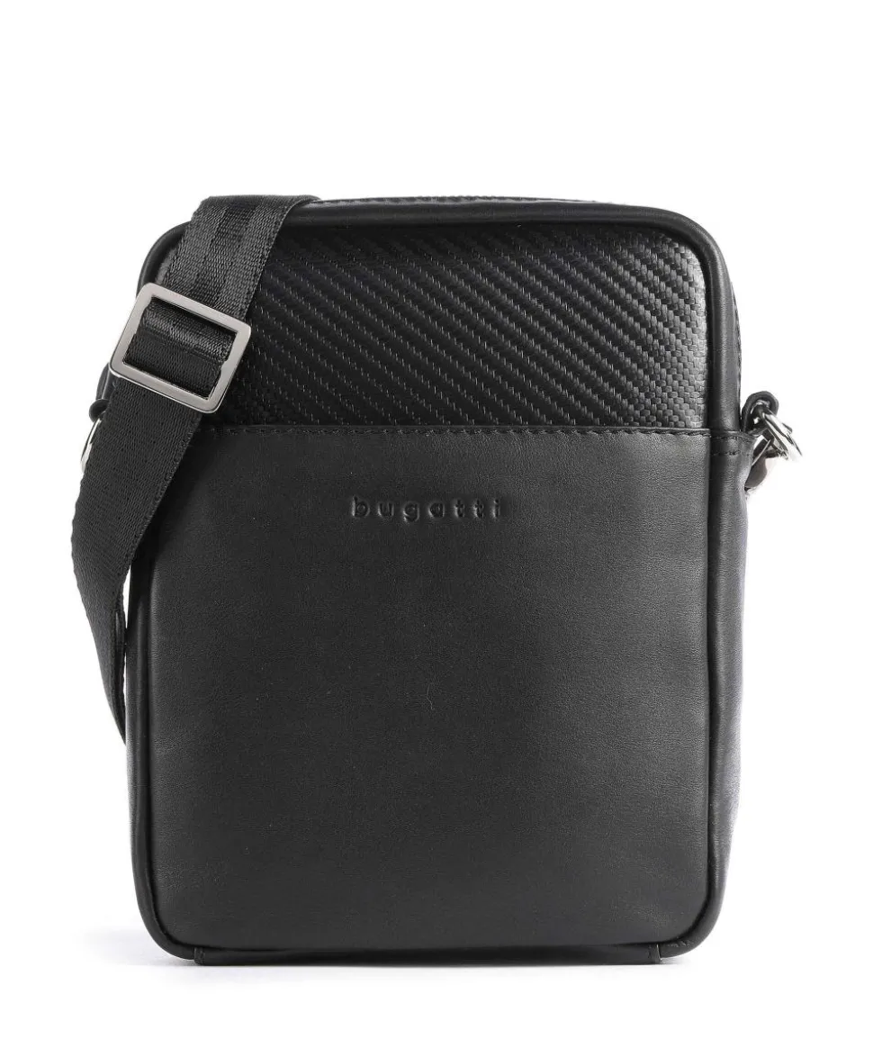 Comet Umhängetasche fein genarbtes Rindsleder schwarz