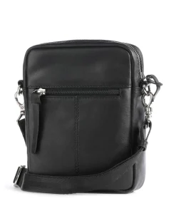 Comet Umhängetasche fein genarbtes Rindsleder schwarz