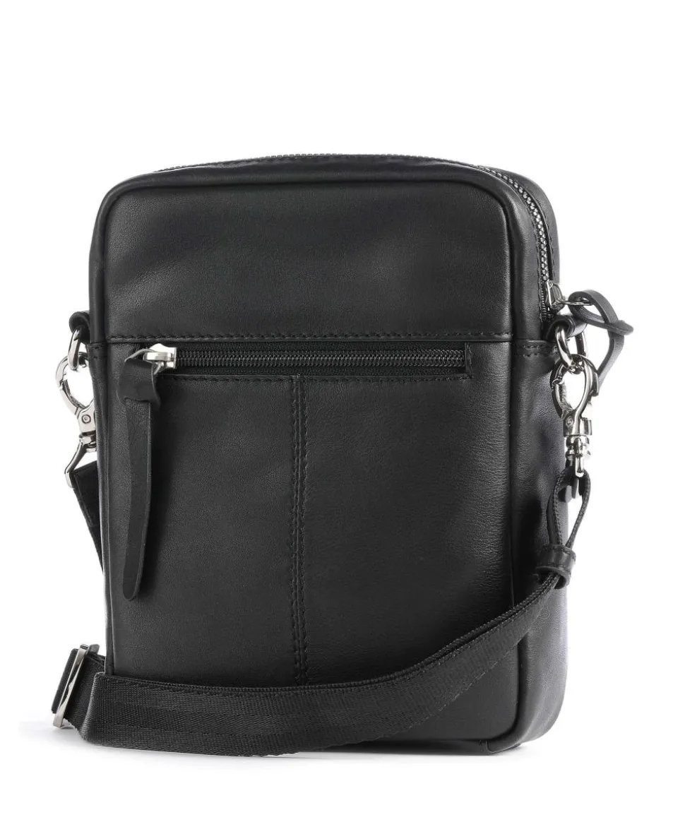 Comet Umhängetasche fein genarbtes Rindsleder schwarz