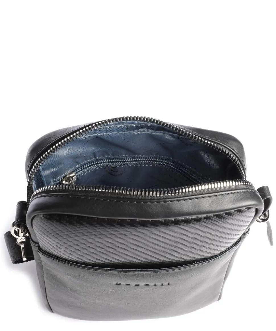 Comet Umhängetasche fein genarbtes Rindsleder schwarz