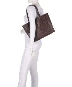 Cool Colbie Shopper 14″ geprägtes Leder dunkelbraun