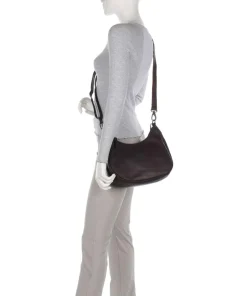 Cow Wax Pull Up Alexandria Schultertasche Pull-Up Rindsleder dunkelbraun