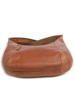 Cow Wax Pull Up Arlette Beuteltasche fein genarbtes Leder cognac
