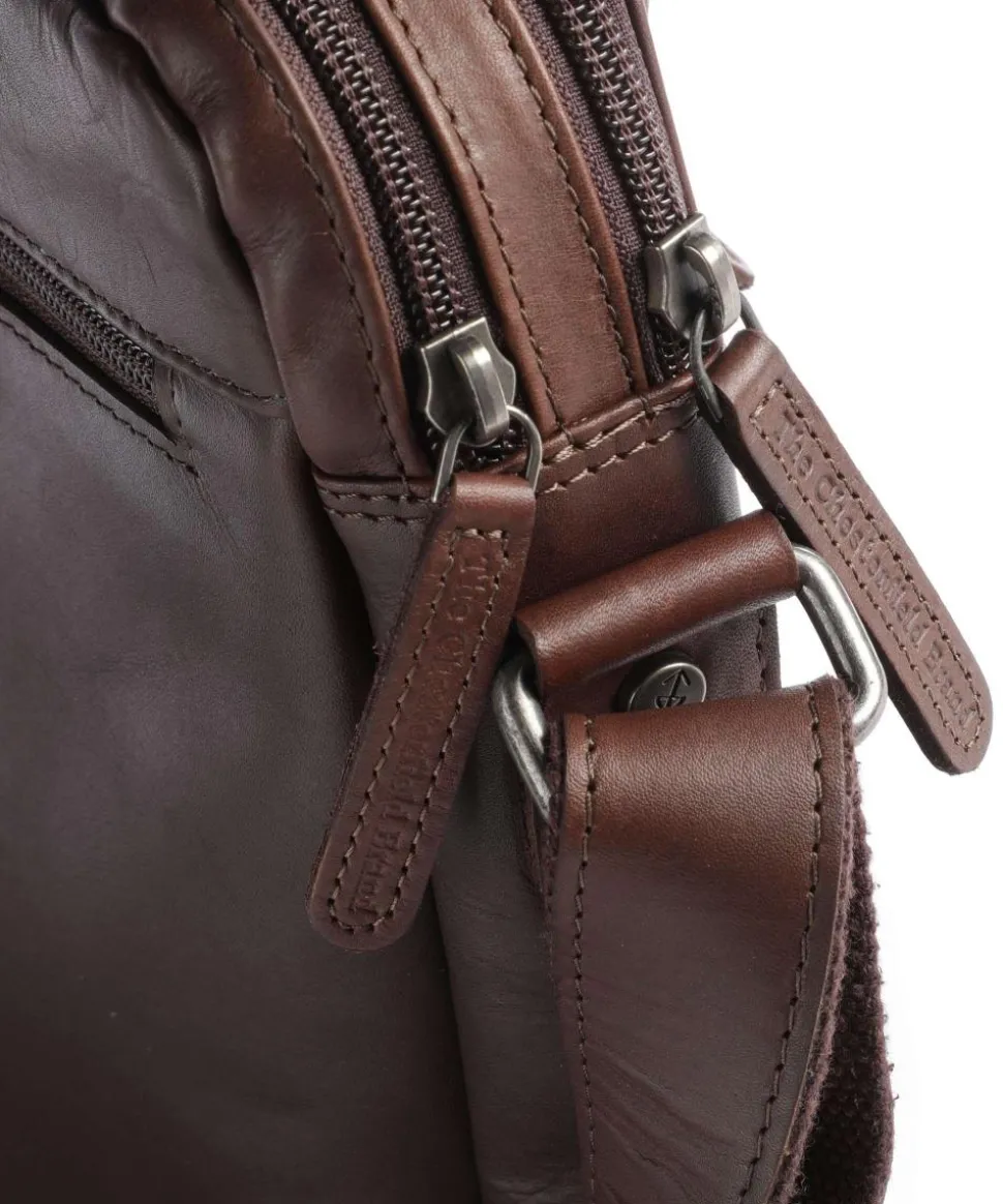 Cow Wax Pull Up Arnhem Umhängetasche fein genarbtes Leder dunkelbraun