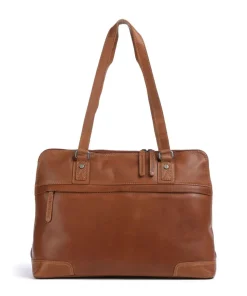 Cow Wax Pull Up Branson Schultertasche 14″ Rindsleder cognac