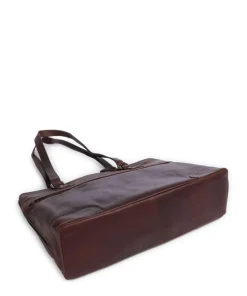 Cow Wax Pull Up Branson Schultertasche 14″ Rindsleder dunkelbraun