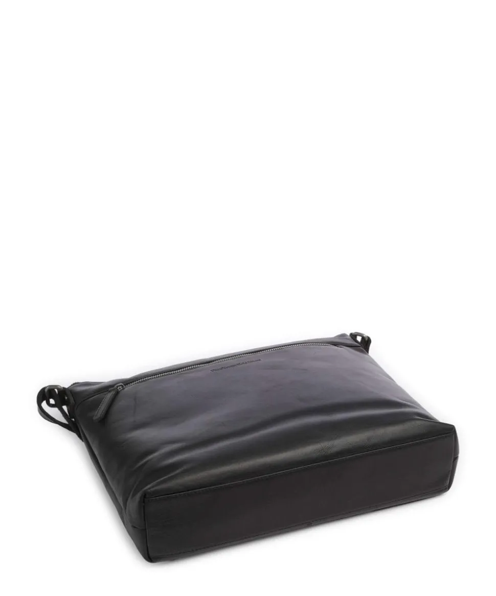 Cow Wax Pull Up Cartagena Umhängetasche Rindsleder schwarz