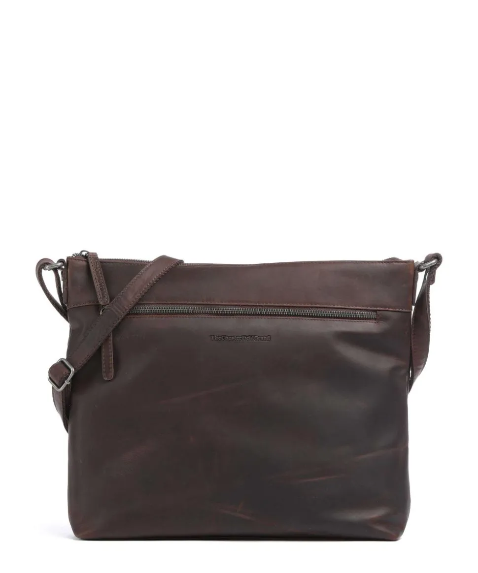 Cow Wax Pull Up Cartagena Umhängetasche Rindsleder dunkelbraun