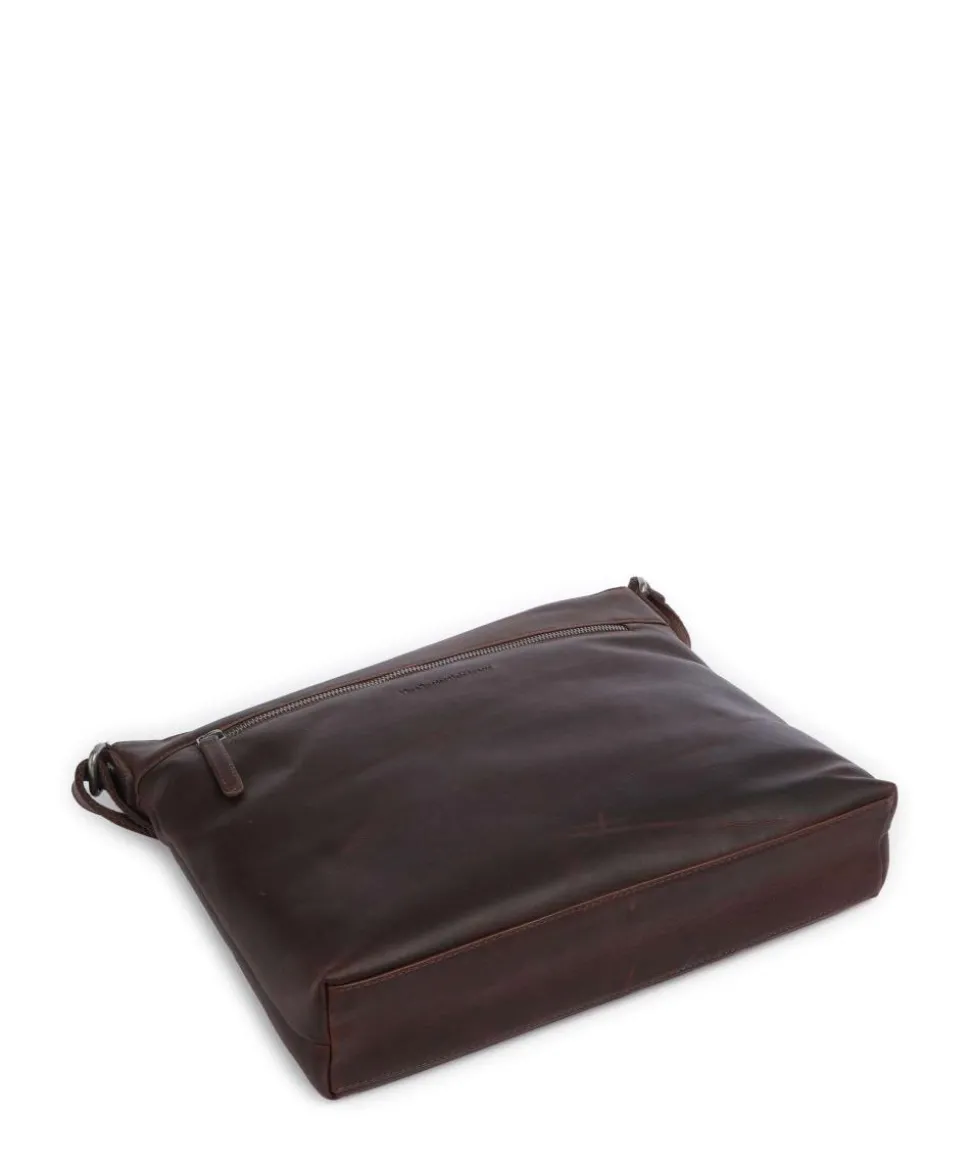 Cow Wax Pull Up Cartagena Umhängetasche Rindsleder dunkelbraun