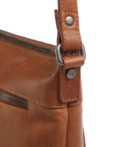 Cow Wax Pull Up Cartagena Umhängetasche Rindsleder cognac
