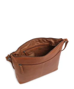 Cow Wax Pull Up Cartagena Umhängetasche Rindsleder cognac