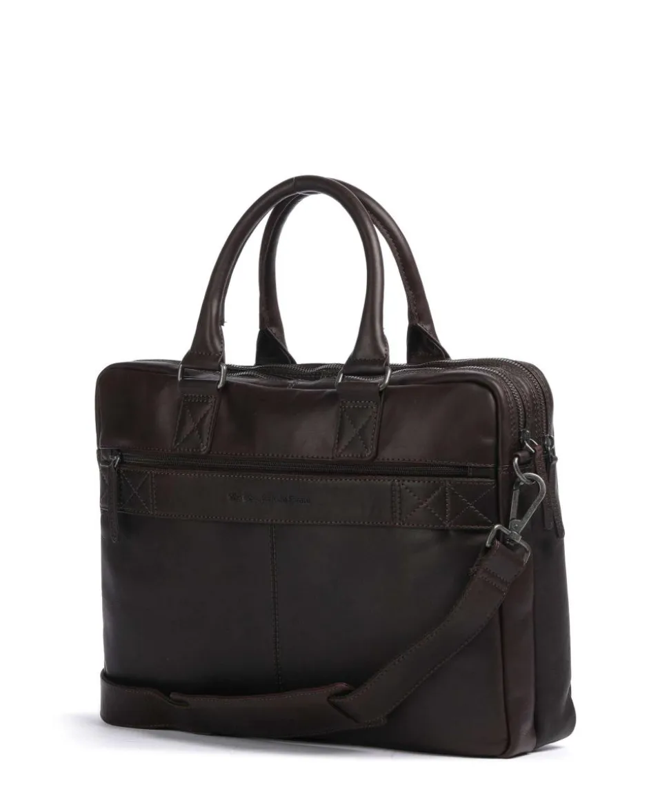 Cow Wax Pull Up Fabian Aktentasche 15″ Rindsleder dunkelbraun