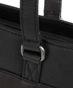 Cow Wax Pull Up Fidenza Shopper 15″ Pull-Up Rindsleder schwarz