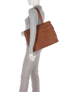 Cow Wax Pull Up Fidenza Shopper 15″ Pull-Up Rindsleder cognac