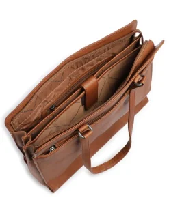 Cow Wax Pull Up Fidenza Shopper 15″ Pull-Up Rindsleder cognac