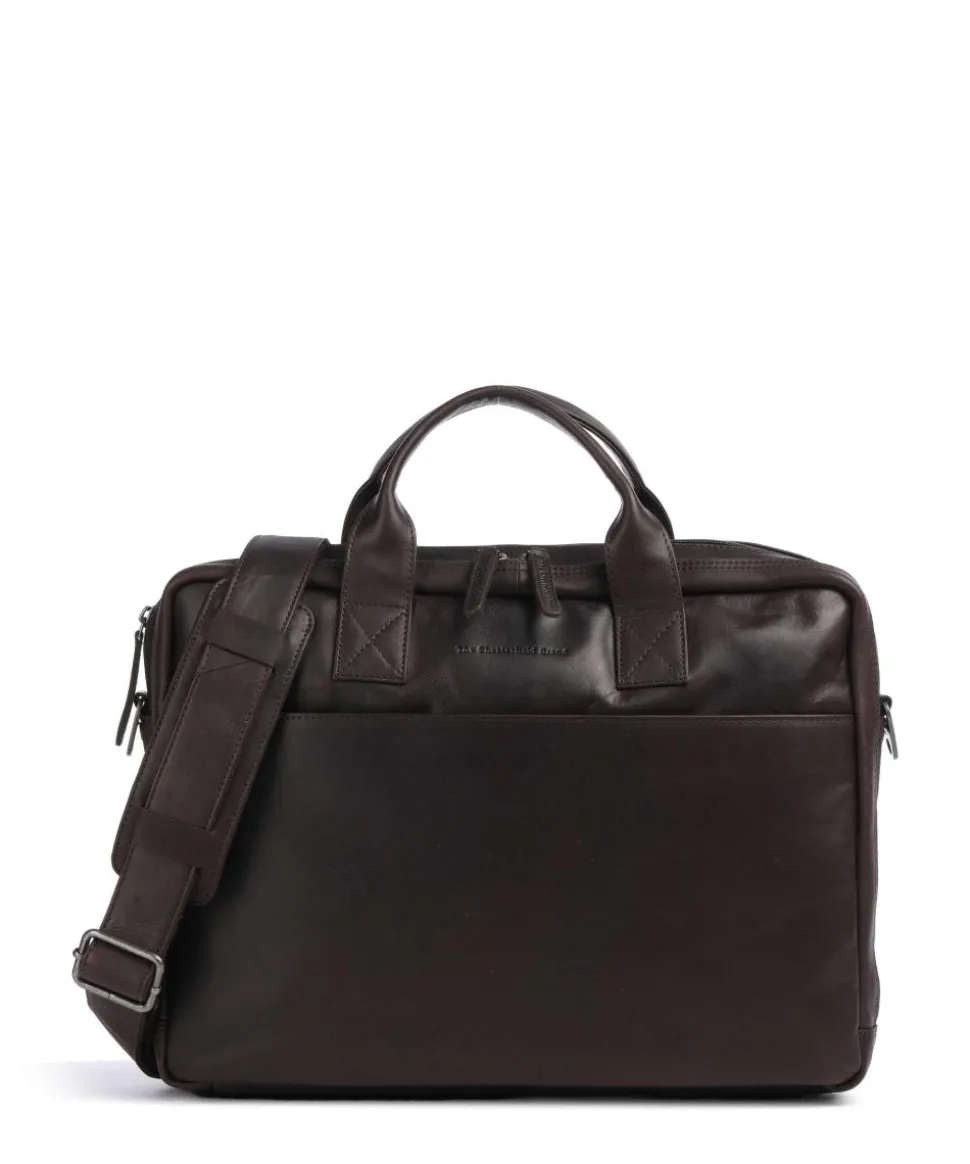 Cow Wax Pull Up Frazer Aktentasche 15″ Rindsleder dunkelbraun