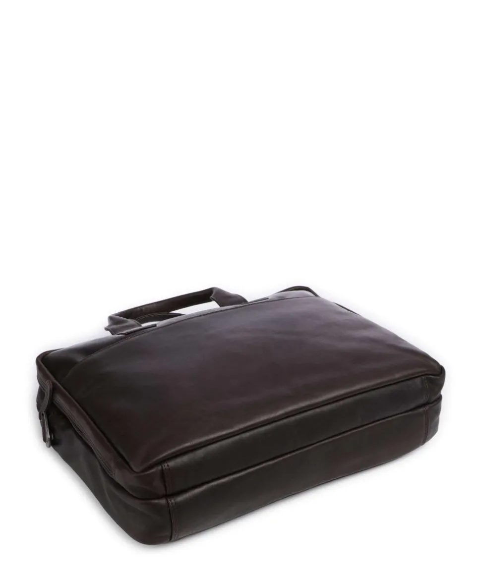 Cow Wax Pull Up Frazer Aktentasche 15″ Rindsleder dunkelbraun