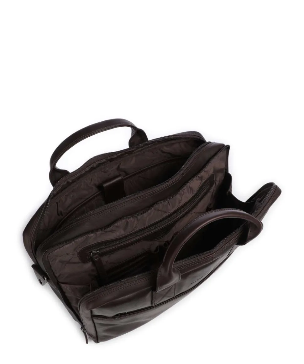 Cow Wax Pull Up Frazer Aktentasche 15″ Rindsleder dunkelbraun